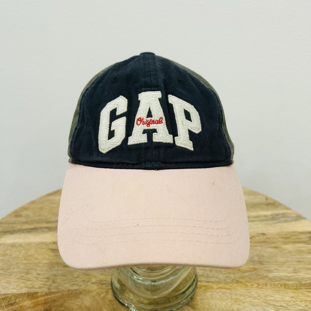 Vintage 1990's Y2K Gap Color Blocking Adjustable Cap Hat Green Blue Pink